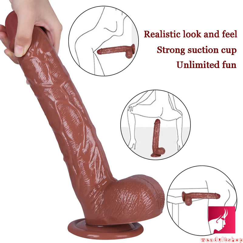 11.22in Large Dildo Realistic Blood Vessel Imitation Penis For Woman