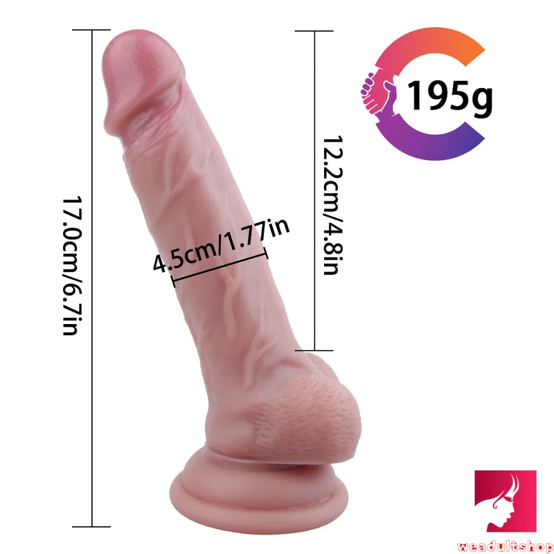 6.69in Dual Layer Realistic Dildo For Vaginal Orgasm Stimulation