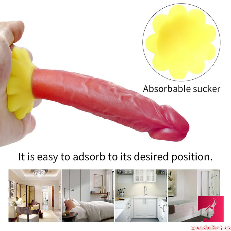 5.9in Small Thin Dildo Chrysanthemum Sucker Sex Toy For Couples