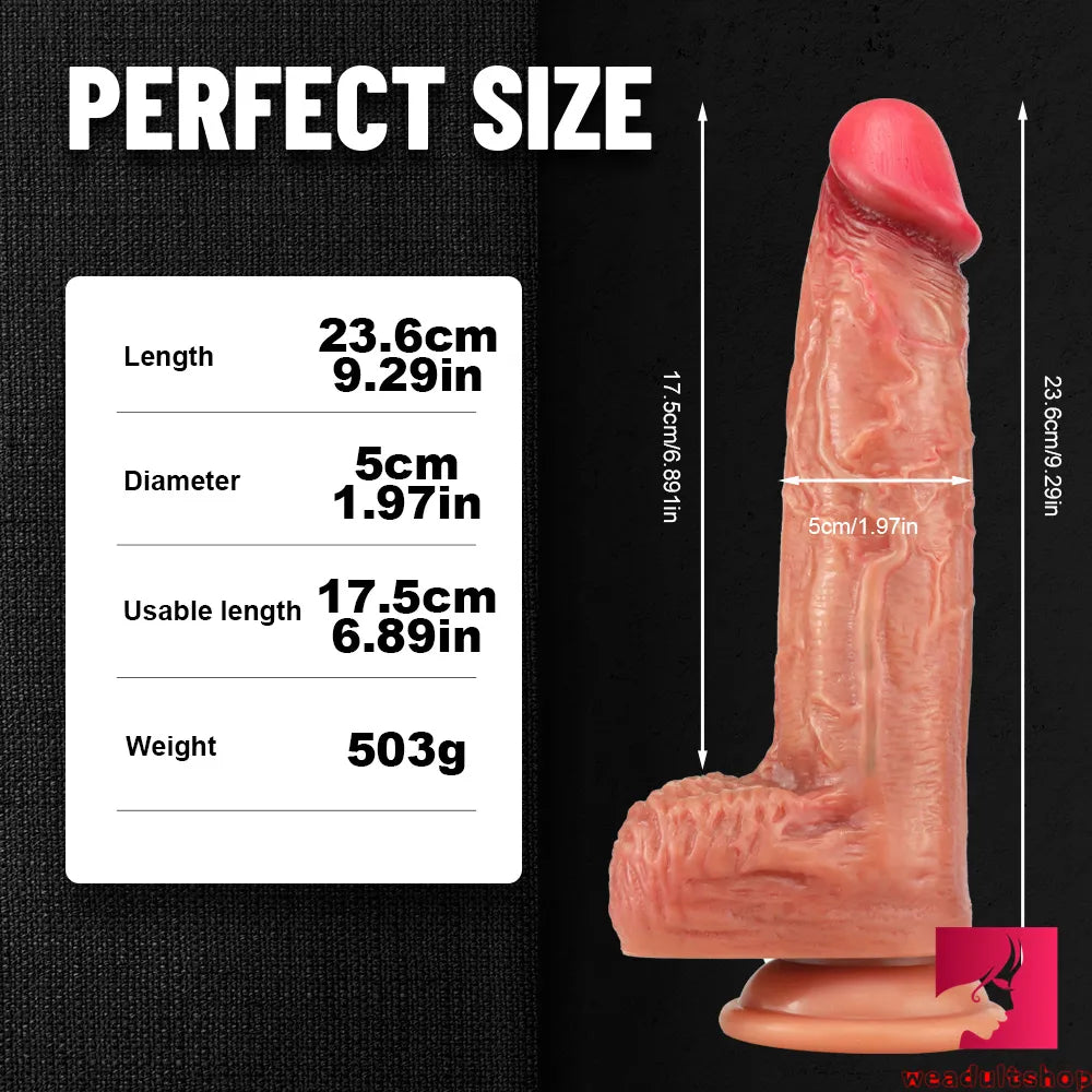 9.29in Super Long Real Life Teen Play Young Men Penis Dildo