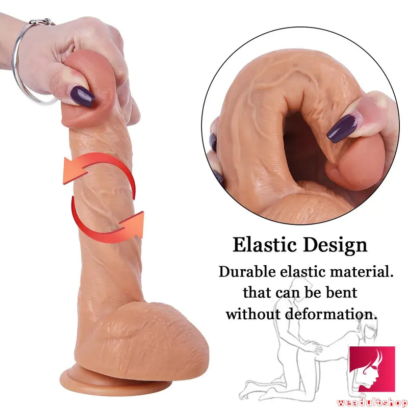 7.87in Soft Double-layer Silicone Dildo For Lesbian Anal Toy