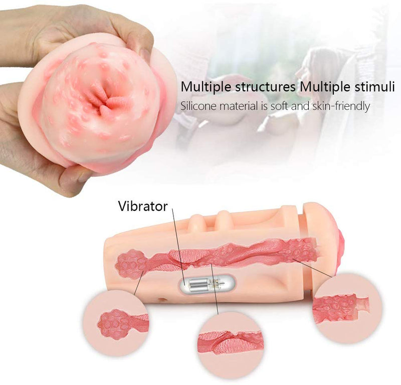 Detachable Pocket Pussy Sex Toy Vibrating Male Masturbator Cup - Adult Toys 