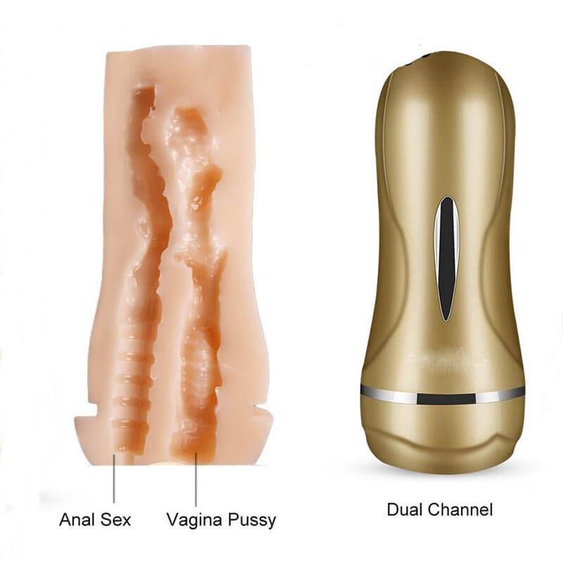 Realistic Pocket Pussy And Anal Penis Massaging Practice Sex Toy - Adult Toys 