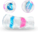 Portable Transparent Jelly Crystal Pocket Pussy With Cock Rings
