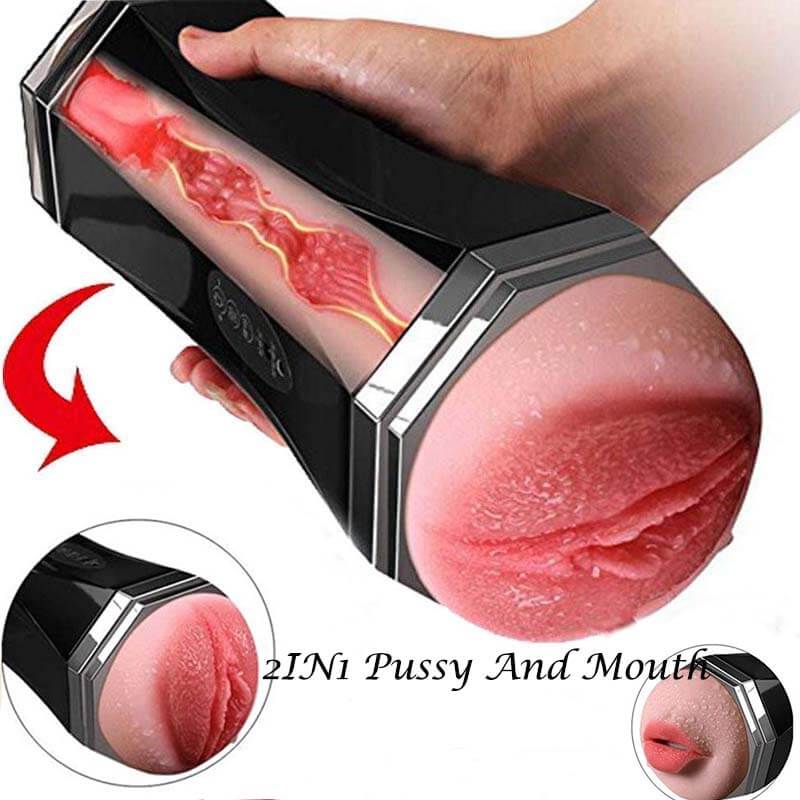 Vagina Mouth Oral Masturbator Vibrating Realistic Pussy - Adult Toys 