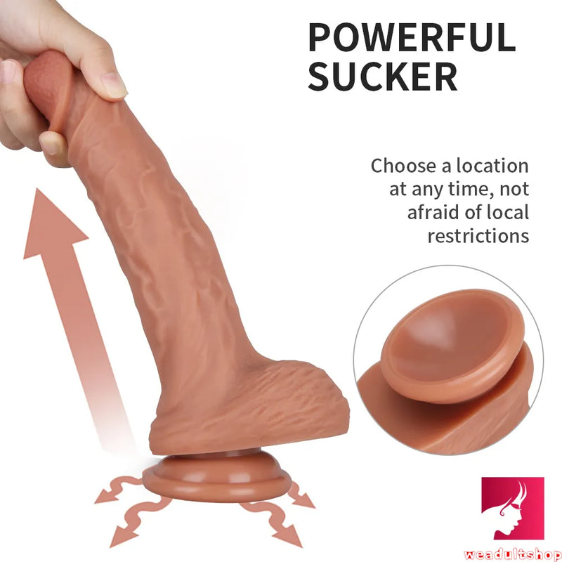 9.45in Silicone Dildo With Sucker Sex Toy For Adult Guys