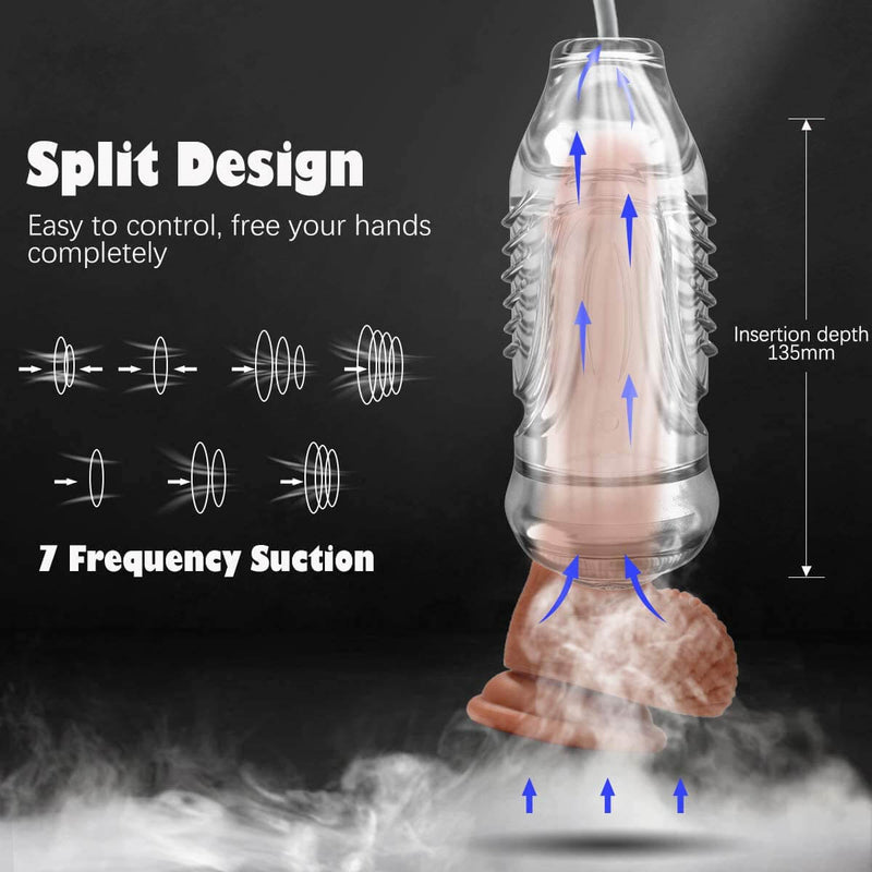 Sucking Vibrating Textured Vagina Pocket Pussy For Men