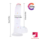 7.09in Colorful Particle Jelly Soft Dildo With Realistic Glans Veins