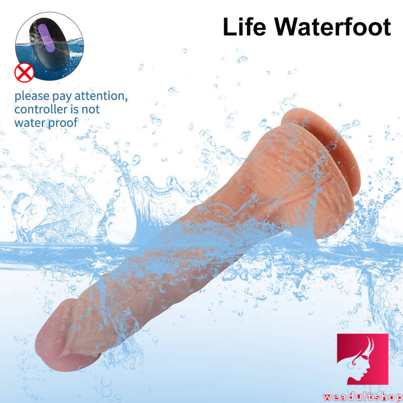 8.46in External Soft Internal Hard Waterproof Dildo With Blue Veins