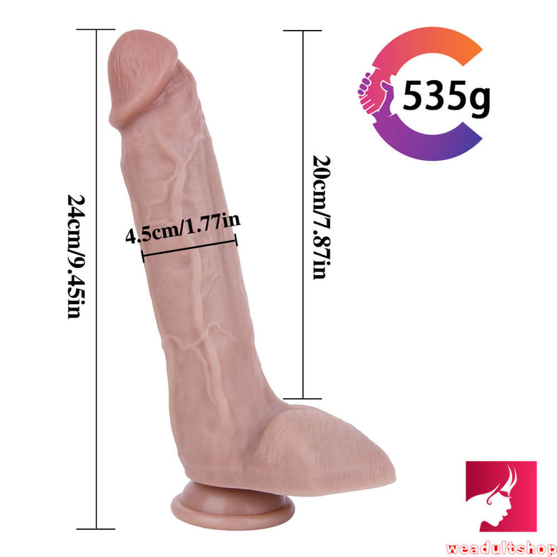 9.45in Powerful Suction Cup Smooth Dildo Sex Toy For Men