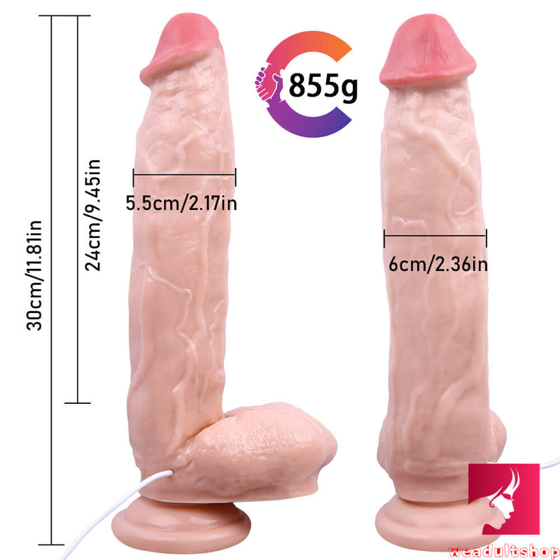 11.8in Thick Big Long 10 Vibrating Modes Remote Dildo Toy