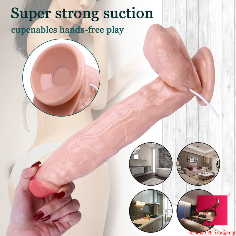 11.8in Thick Big Long 10 Vibrating Modes Remote Dildo Toy