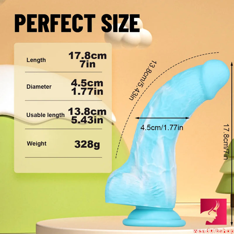 7in Curved Flexible Real Feeling Dildo For Women Masturbation