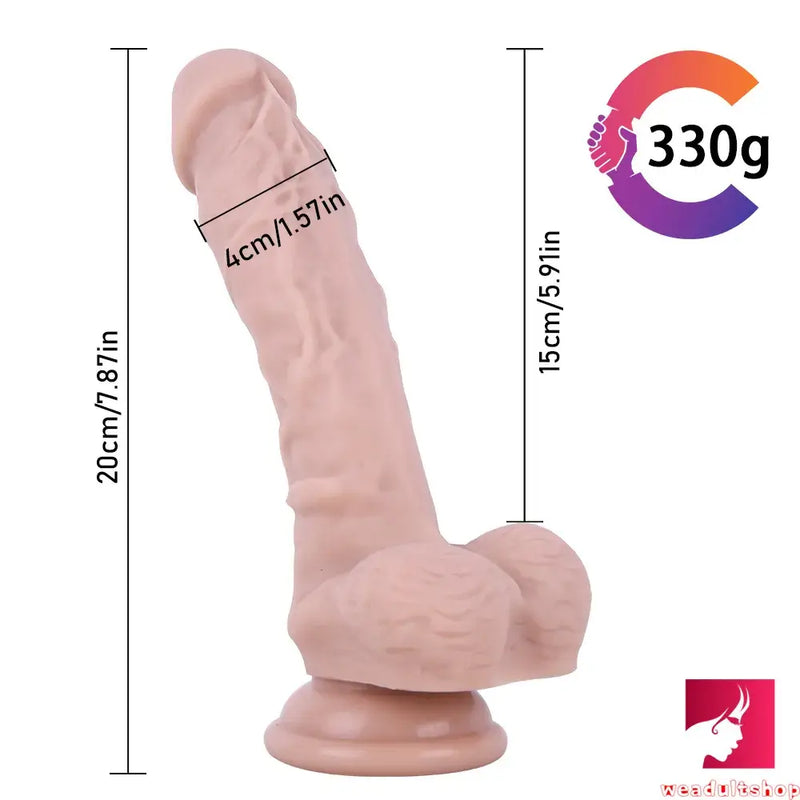 7.87in Realistic Feeling Dildo For Women Men Sex Orgasm Toy
