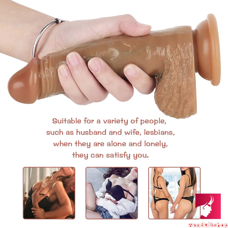 7.48in Portable Realistic Suction Cup Dildo Erotic Soft Woman Toy
