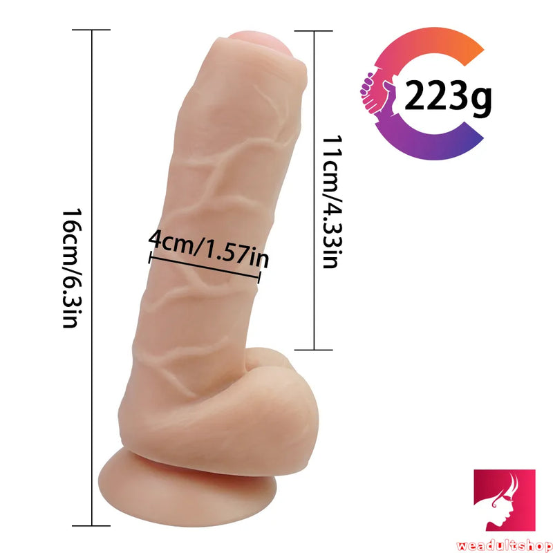 6.3in Uncut Penis Dildo With Foreskin For Women Sexy Toy