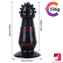 7.87in Black Girl Anal Spiked Dildo SM Butt Plug With Thorn