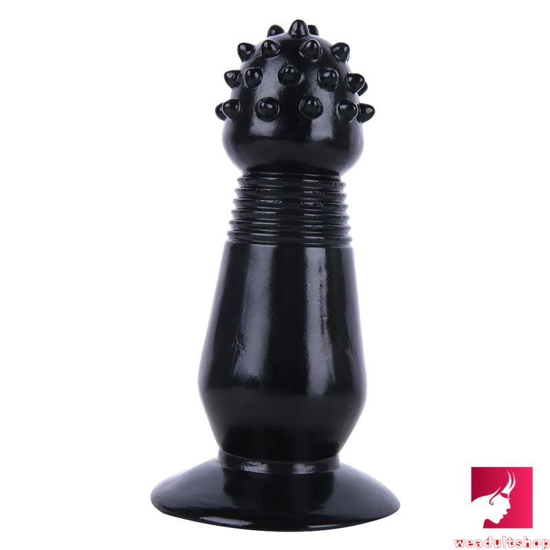 7.87in Black Girl Anal Spiked Dildo SM Butt Plug With Thorn