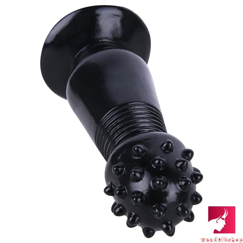 7.87in Black Girl Anal Spiked Dildo SM Butt Plug With Thorn