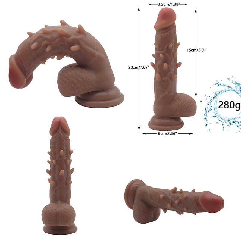 7.87" Silicone Spiked Dildo For Women