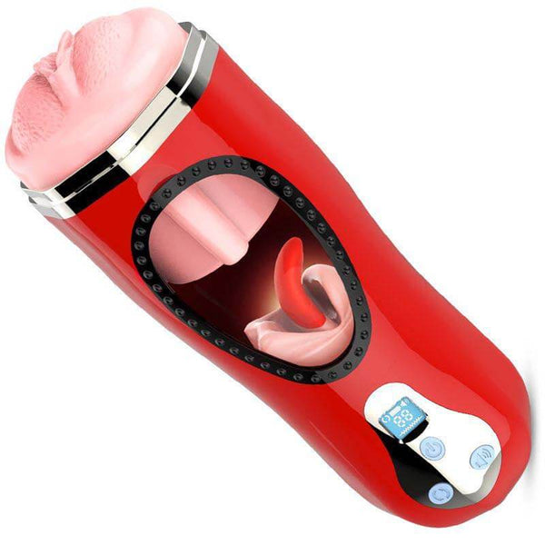 Cock Stroker Sleeve Sex Toy Intelligent Licking LED Heating