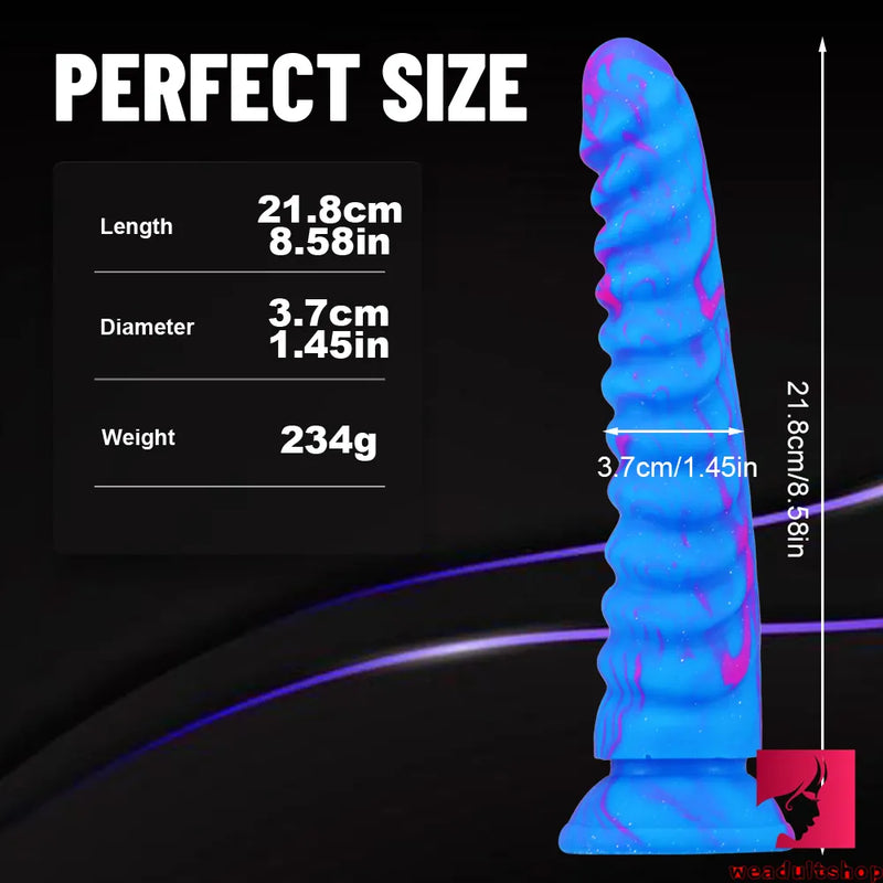 8.58in Dragon Colorful Silicone Realistic Feeling Dildo Toy