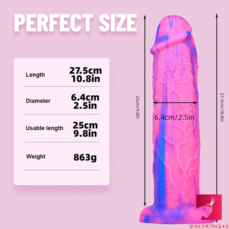 10.8in Huge Thick Colorful Lifelike Penis Dildo For Adult Women
