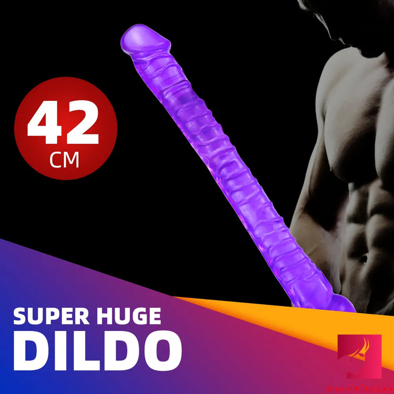 16.5in Super Long Big Dildo With Base For Hands-free Play