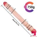 18.11in Long Skinny Dildo Smooth Double Soft Silicone Kiss Sex Toy