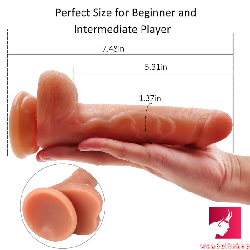 7.48in Double Layer Silicone Dildo For Girl Using Sex Toy