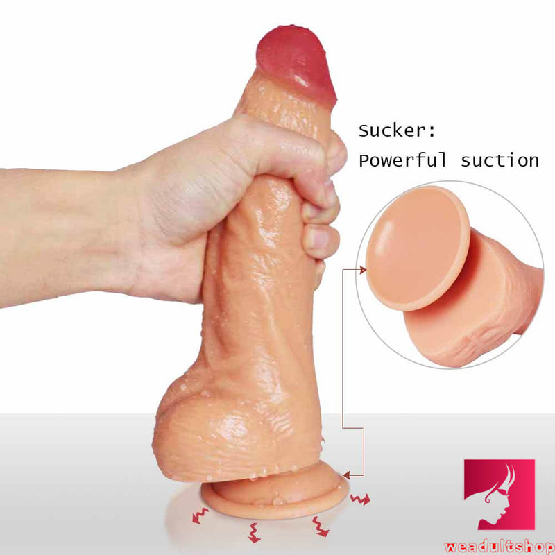 8.26in Dual Layer Curved Dildo Women Men Masturbation Toy