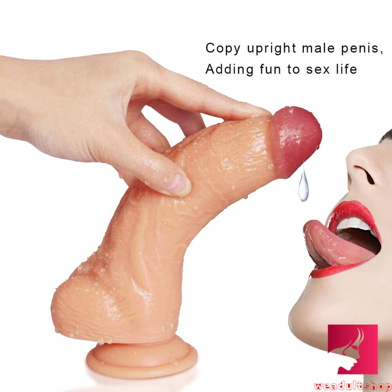 8.26in Dual Layer Curved Dildo Women Men Masturbation Toy