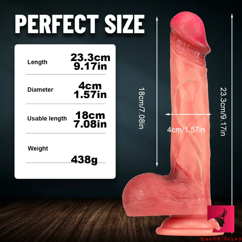 9.17in Real Feeling Flesh Penis Dildo For Women Lesbian Toy