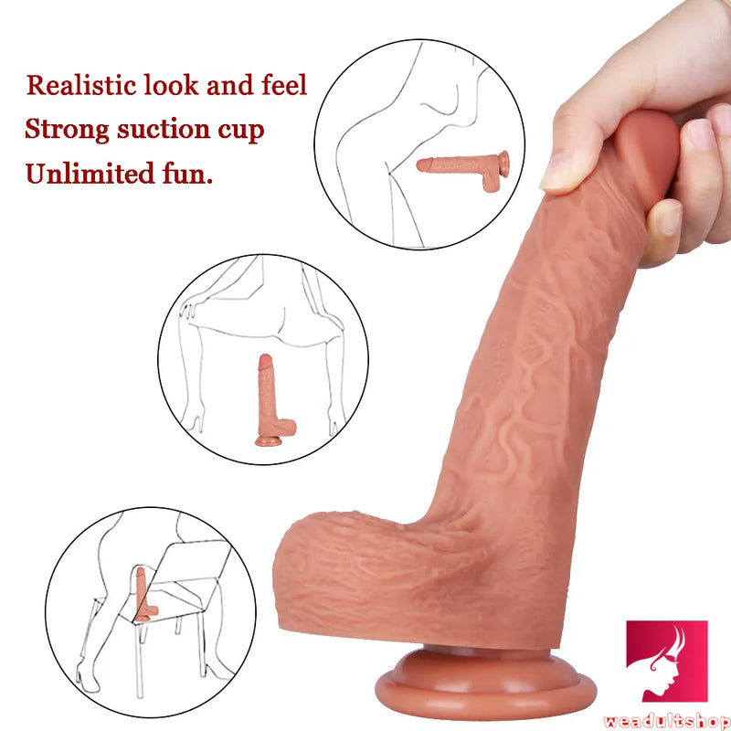 8.46in Soft Silicone Dildo Sex Toy For Females Males Orgasm