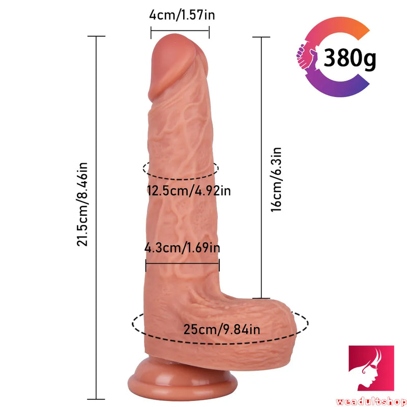 8.46in Soft Silicone Dildo Sex Toy For Females Males Orgasm