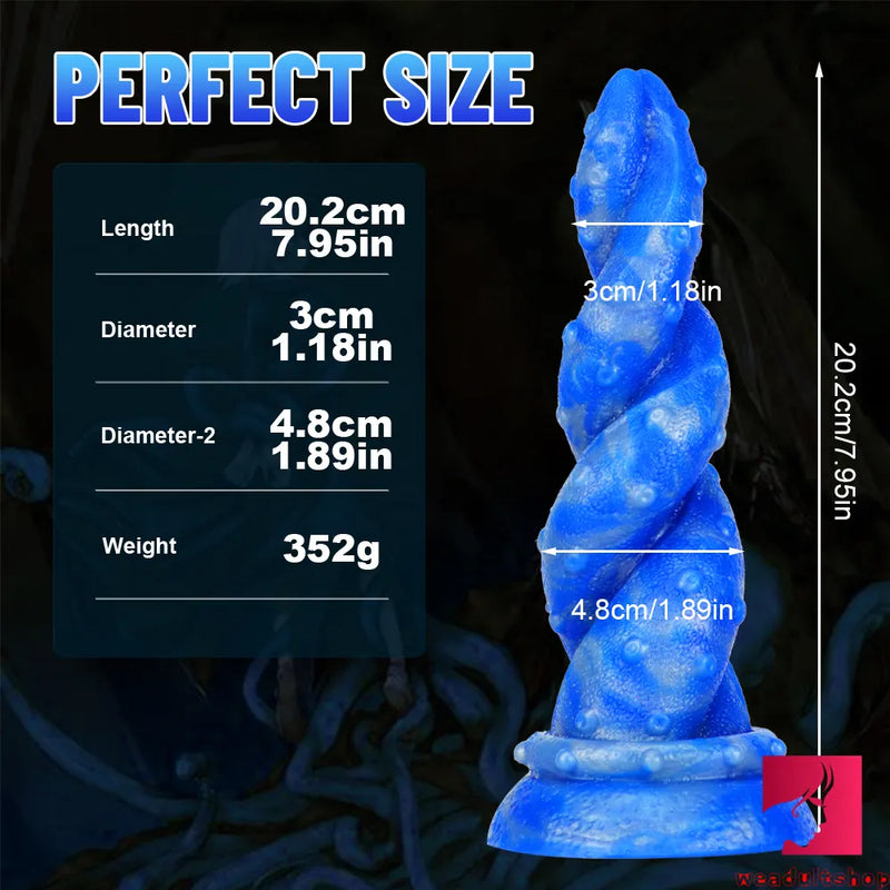 7.95in Fire Design Fantasy Realistic Suction Cup Odd Dildo