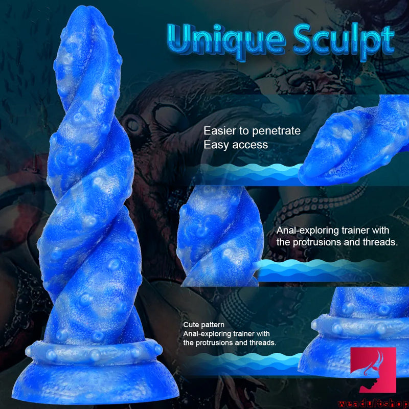 7.95in Fire Design Fantasy Realistic Suction Cup Odd Dildo