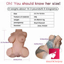 14.3lb Half Body Realistic Female Sex Torso Men Masturbation Toy