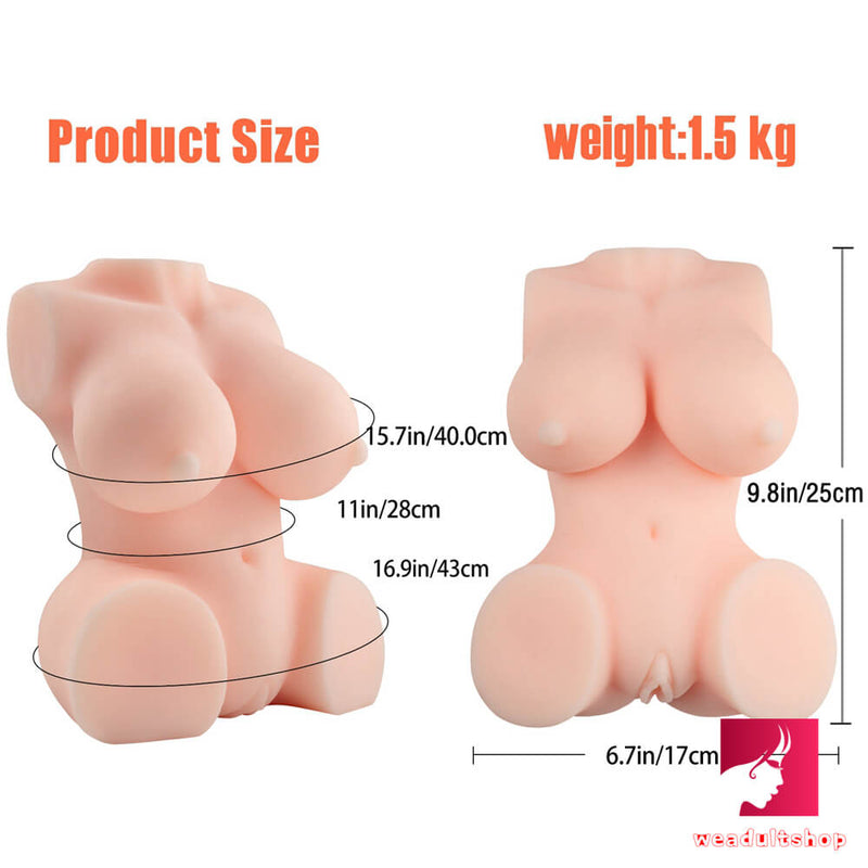 3.3lb Mini Solid Sex Doll Torso With Anus For Breasts Sex