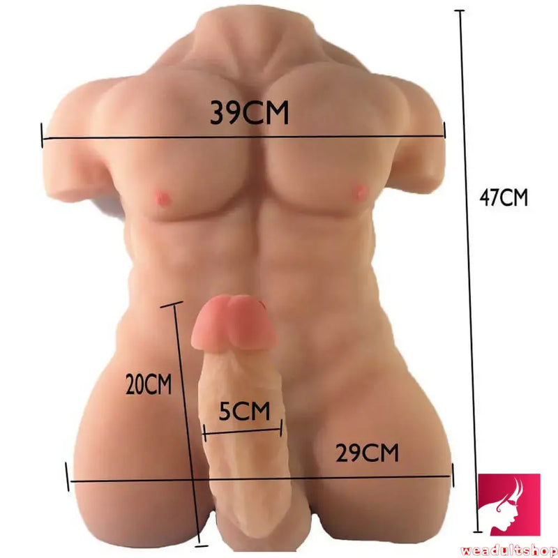 16lb Men Muscle Sex Torso Doll With Lifelike Soft Dildo For Adults