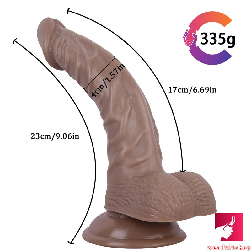 9.06in Curved Real Feeling Dildo For Women Men Masturbation