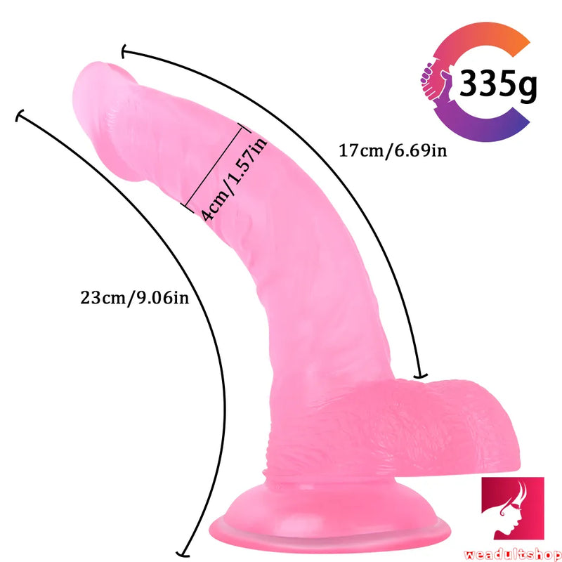 9.06in Curved Real Feeling Dildo For Women Men Masturbation