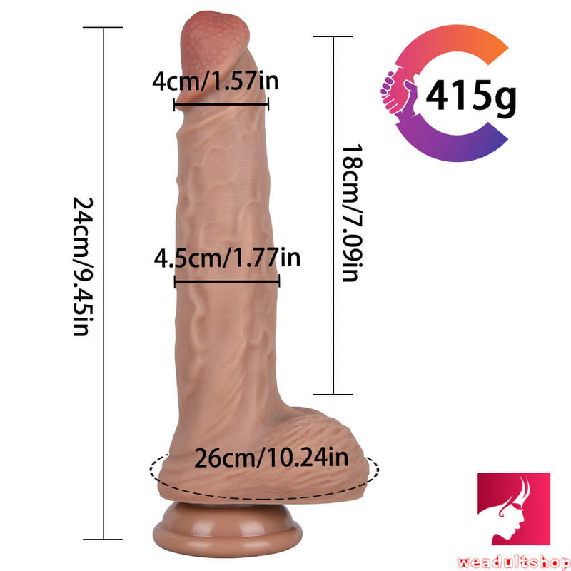 9.45in Silicone Dildo With Sucker Sex Toy For Adult Guys