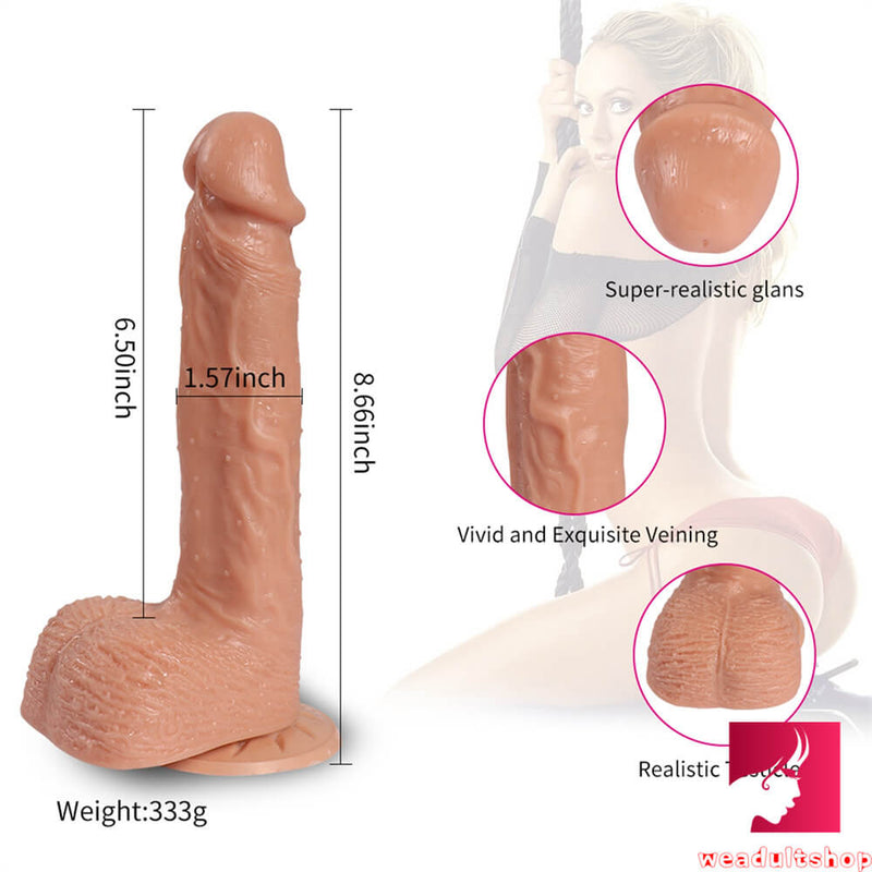 8.66in Thrusting 10 Modes Vibrating Dildo Sex Toy For Adults