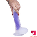 7.09in Amethyst Transparent Colorful Liquid Silicone Dildo