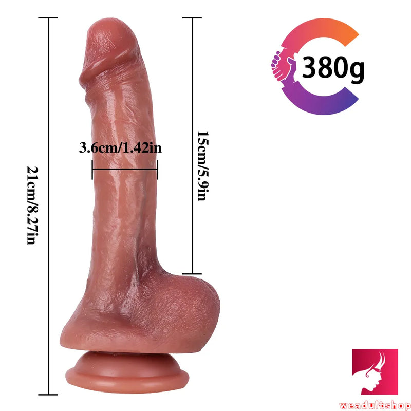 8.27in Asian Yong Men Penis Lifelike Dildo With Blue Veins Toy