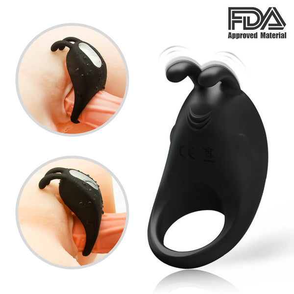 Fat Rabbit 7 Frequency Vibrating Penis Ring Sex Vibrator For Women - Adult Toys 