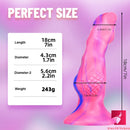 7in Colorful Fantasy Wolf Animal Crystal Dildo For Females Sex