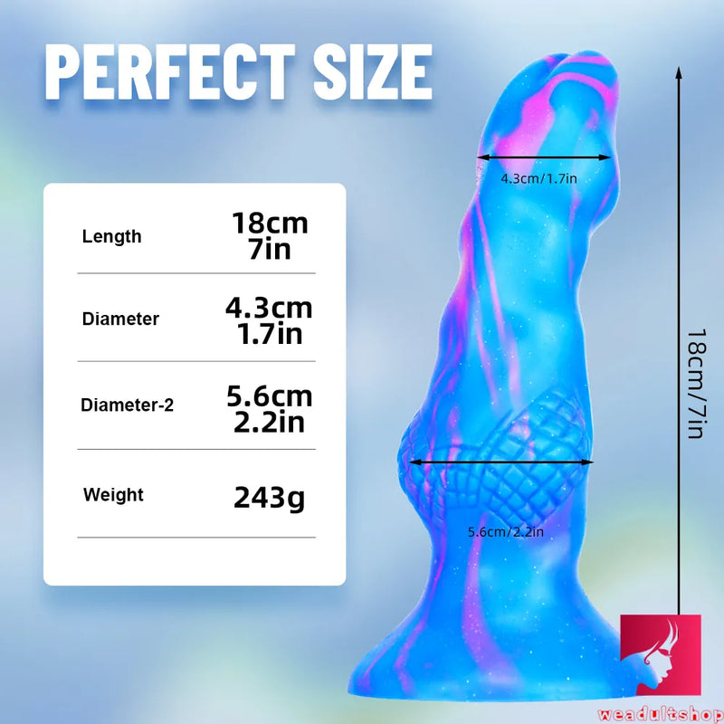 7in Colorful Fantasy Wolf Animal Crystal Dildo For Females Sex