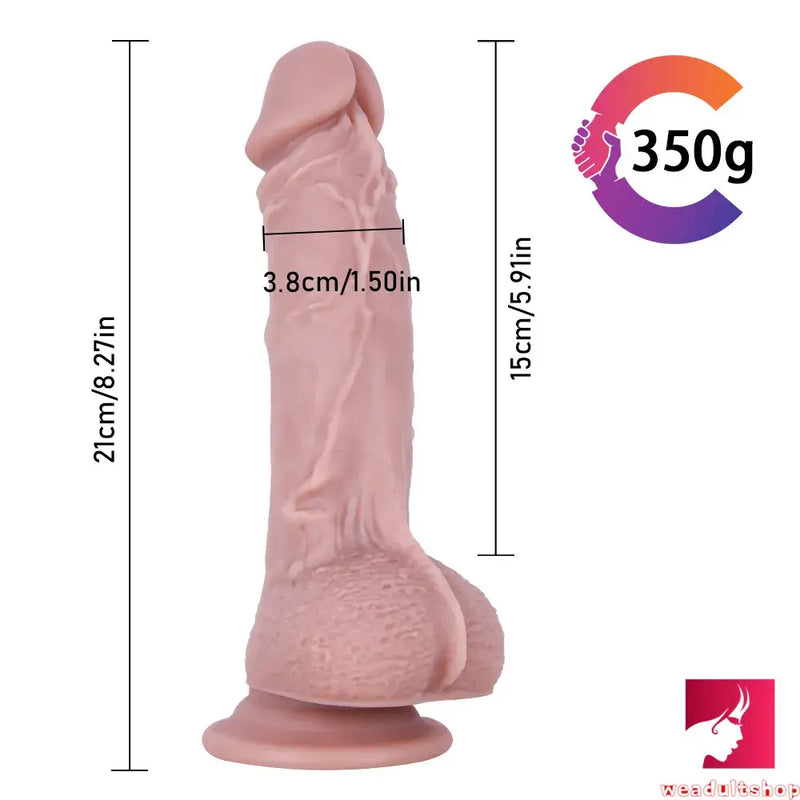 8.27in Lifelike Real Penis Sex Toy With Suction Cup For Vagina Sex